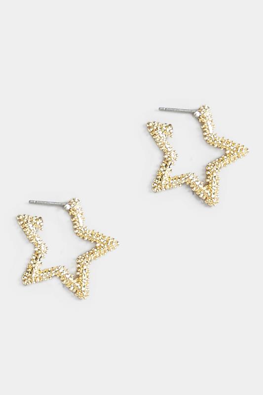 Gold Star Hoop Earrings | Yours Clothing 2