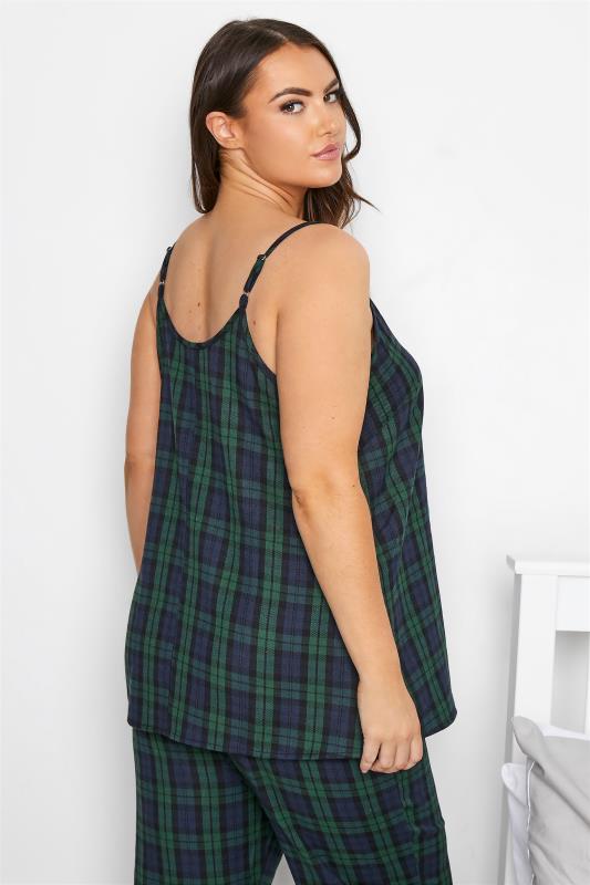 LIMITED COLLECTION Curve Forest Green Tartan Check Pyjama Top_C.jpg