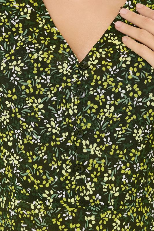 M&Co Green Ditsy Floral Puff Sleeve Midi Dress | M&Co 5