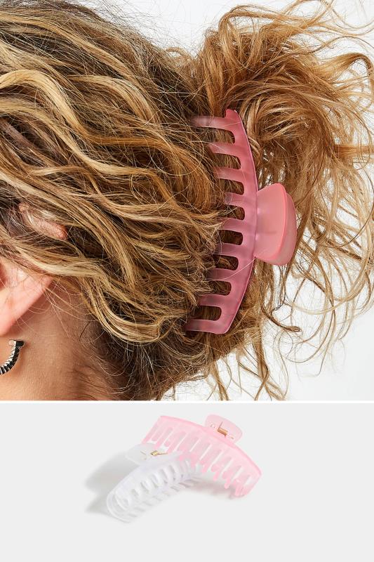 Plus Size  2 PACK Pink & White Claw Clips
