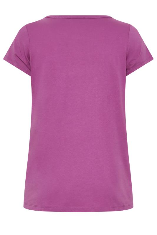 YOURS Curve Plus Size Essentials Purple T-Shirt | Yours Clothing  7
