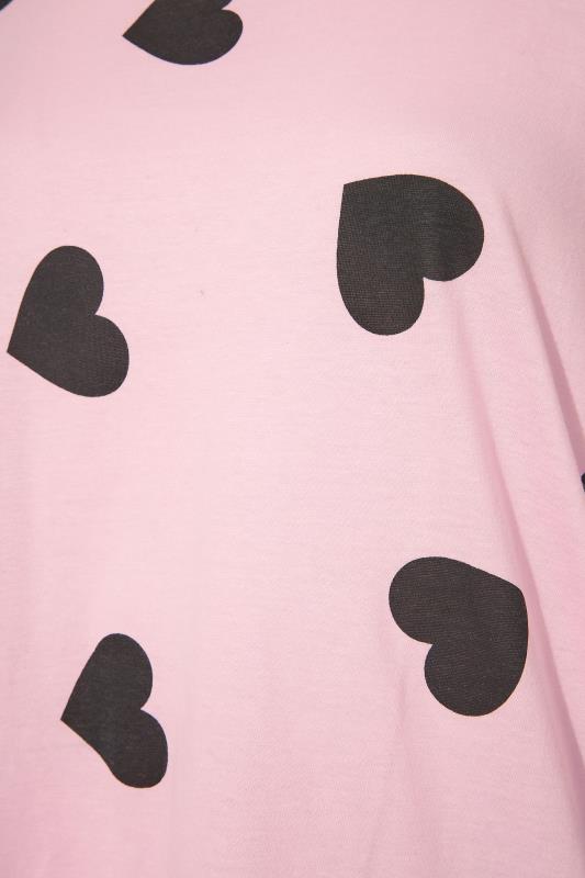 Curve Pink Heart Print Pyjama Set 4