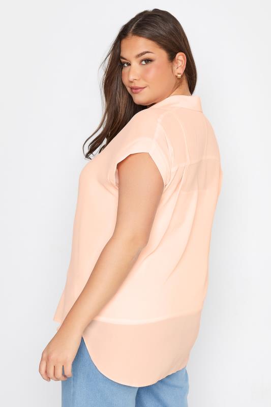 Plus Size Light Pink Short Sleeve Shirt | Yours Clothing  3