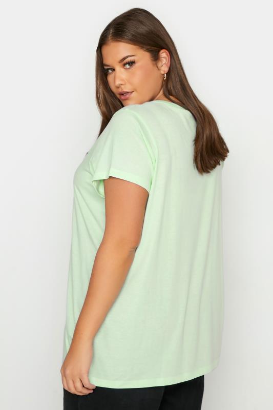 Curve Lime Green Short Sleeve Basic T-Shirt 3