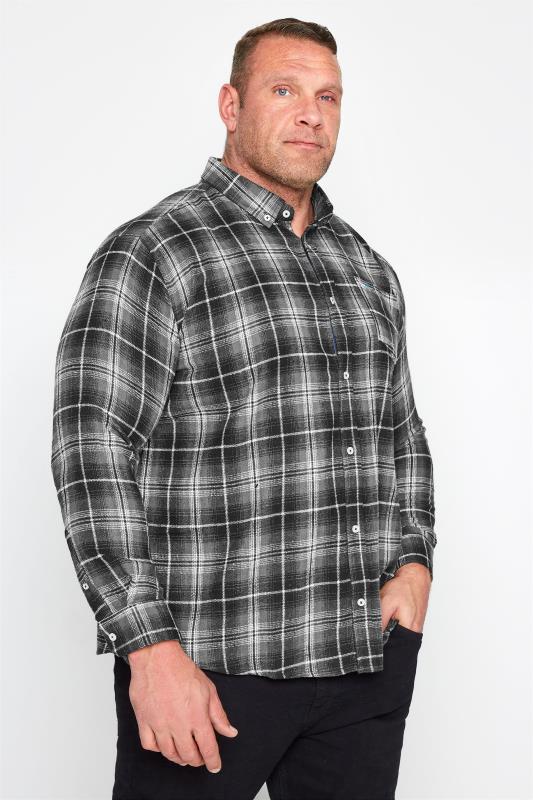 Men's  BadRhino Black & Grey Brushed Check Shirt