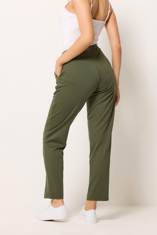 M&Co Khaki Green Ponte Seam Detail Trousers | M&Co 4