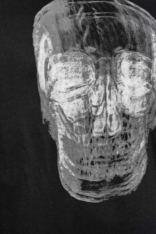 BadRhino Big & Tall Black X-Ray Skull Print Sweatshirt | BadRhino 2