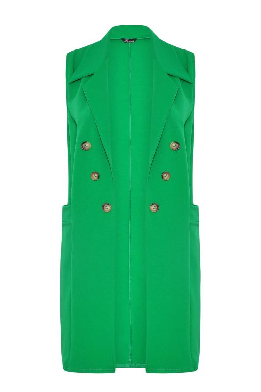 LIMITED COLLECTION Curve Apple Green Button Front Sleeveless Blazer_X.jpg