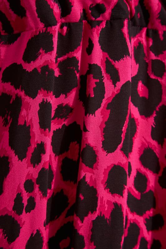 LIMITED COLLECTION Plus Size Hot Pink Leopard Print Wrap Top | Yours Clothing 5