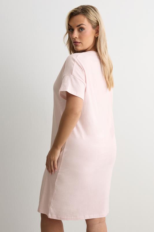 YOURS Plus Size Pink 'Matcha Lover' Sleep Tee Nightdress | Yours Clothing 2