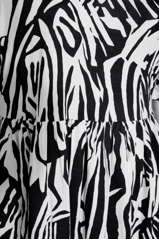 LIMITED COLLECTION Curve White Zebra Print Asymmetric Cold Shoulder Smock Top 5