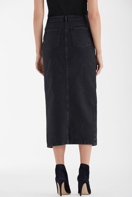 Curatd X Lts High Split Front Denim Skirt Long Tall Sally