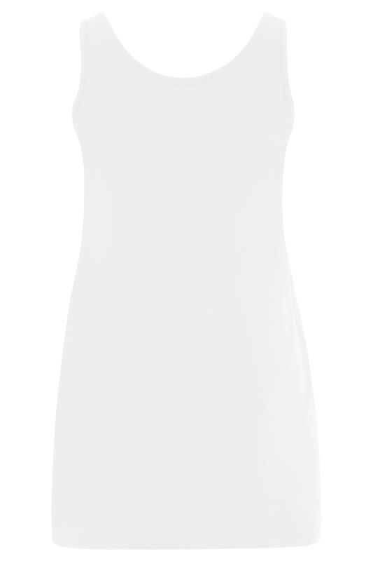 Plus Size White Longline Vest Top | Yours Clothing 5