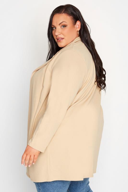 LIMITED COLLECTION Plus Size Beige Brown Longline Blazer | Yours Clothing 3