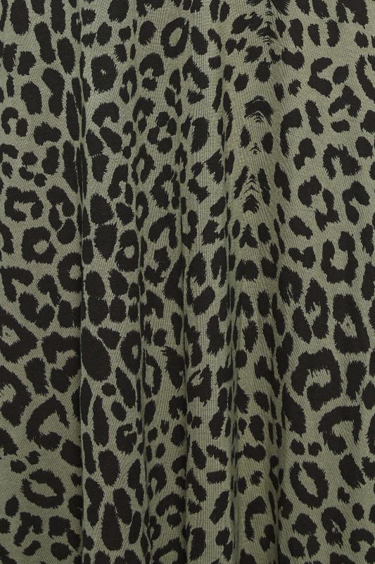 Petite Green Leopard Print Midi Dress | PixieGirl 5