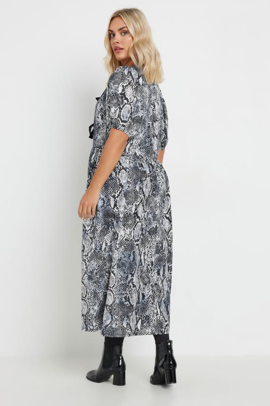 LIMITED COLLECTION Plus Size Grey Snake Print Bow Dress | Yours Clothing  5