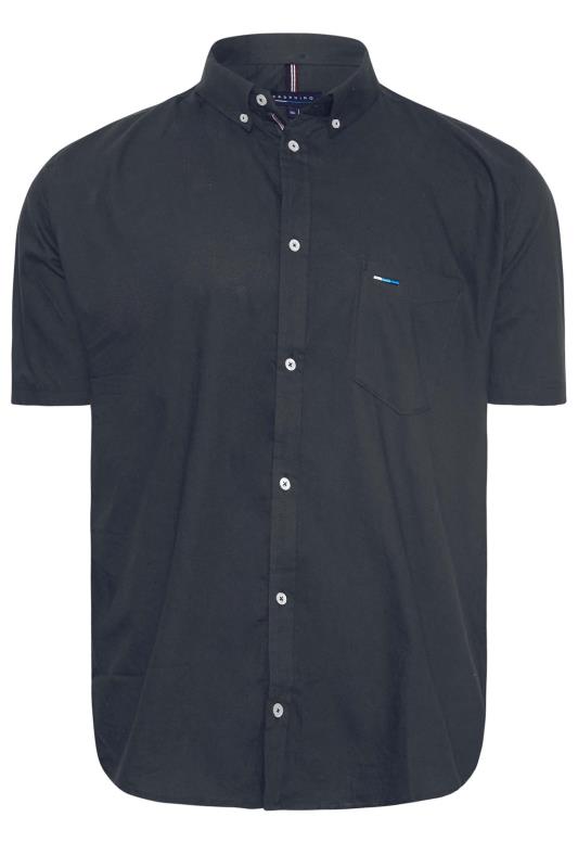 BadRhino Navy Blue Essential Short Sleeve Oxford Shirt | BadRhino 3