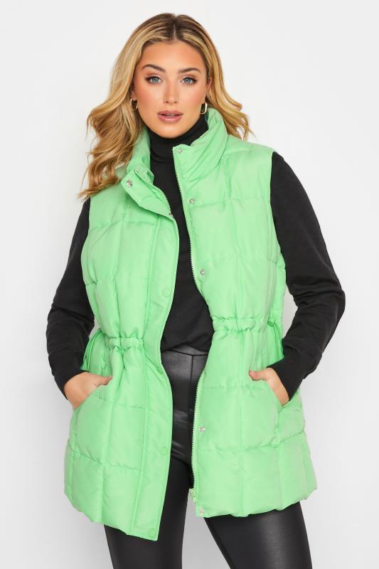 YOURS Plus Size Green Quilted Lightweight Gilet | Yours Clothing 2
