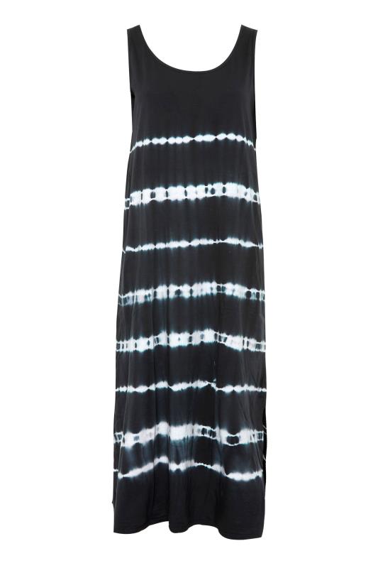 Curve Black Tie Dye Print Maxi Dress 6