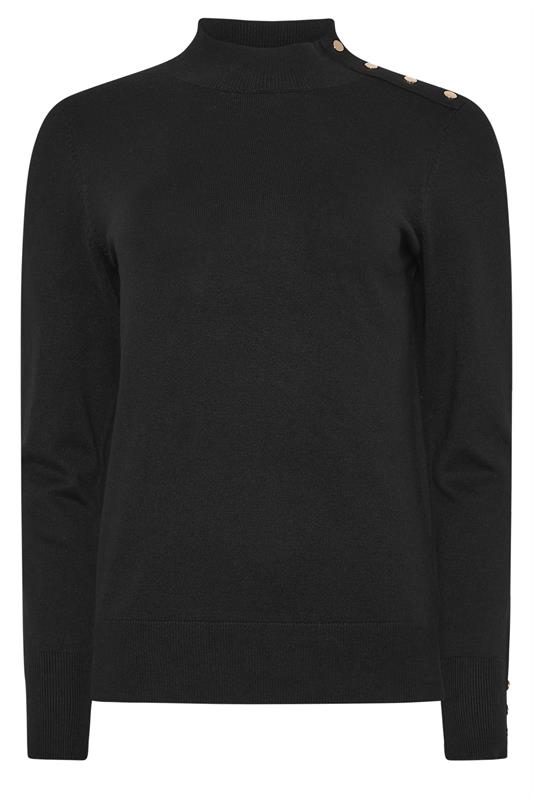 M&Co Black Button Turtle Neck Jumper | M&Co 5