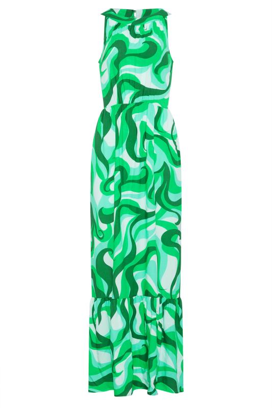 LTS Tall Bright Green Swirl Print Halter Neck Maxi Dress_X.jpg