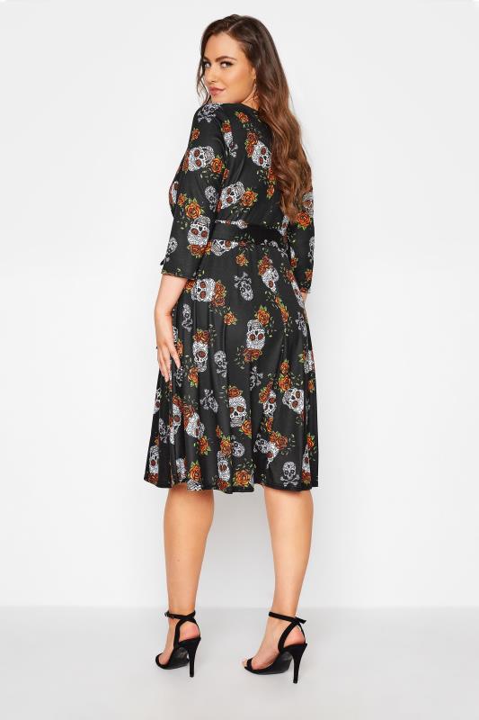 Black Skull Print Dress 