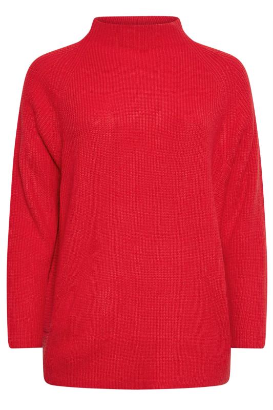 YOURS Plus Size Red Ribbed Knitted Jumper | Yours Clothing  6