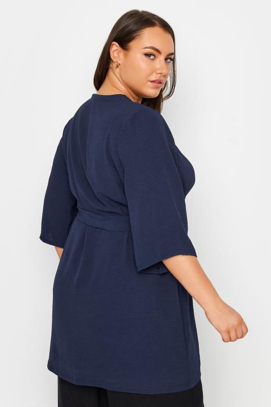 LIMITED COLLECTION Plus Size Navy Blue Kimono | Yours Clothing 3