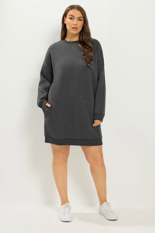 grey sweater dress plus size Yours Women's Jumper Size 18-20 Maxi sweater
