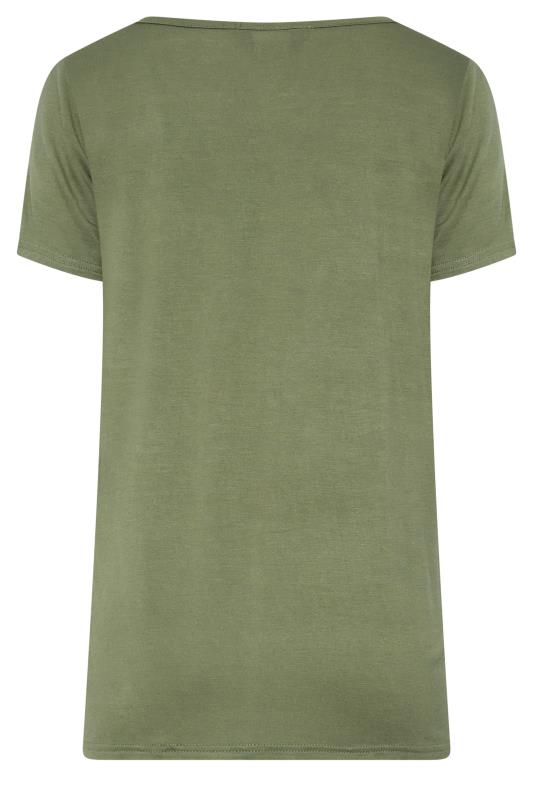LTS Tall Women's Khaki Green V-Neck T-Shirt | Long Tall Sally 6