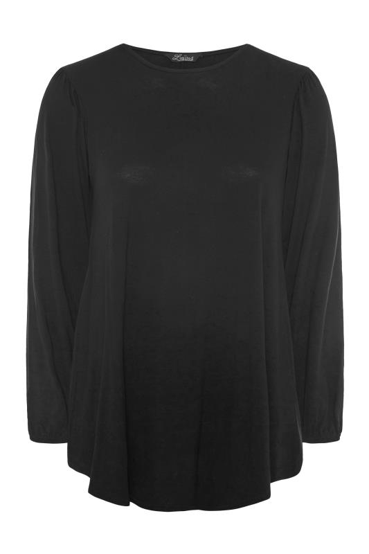 LIMITED COLLECTION Black Balloon Sleeve Swing Top_F.jpg