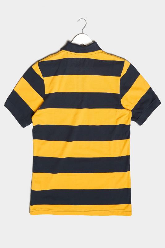 BadRhino Navy Blue & Yellow Striped Polo Shirt | BadRhino
