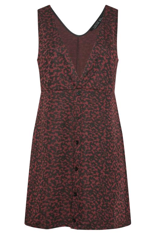 LIMITED COLLECTION Plus Size Burgundy Red Animal Markings Print Pinafore Dress | Yours Clothing 5