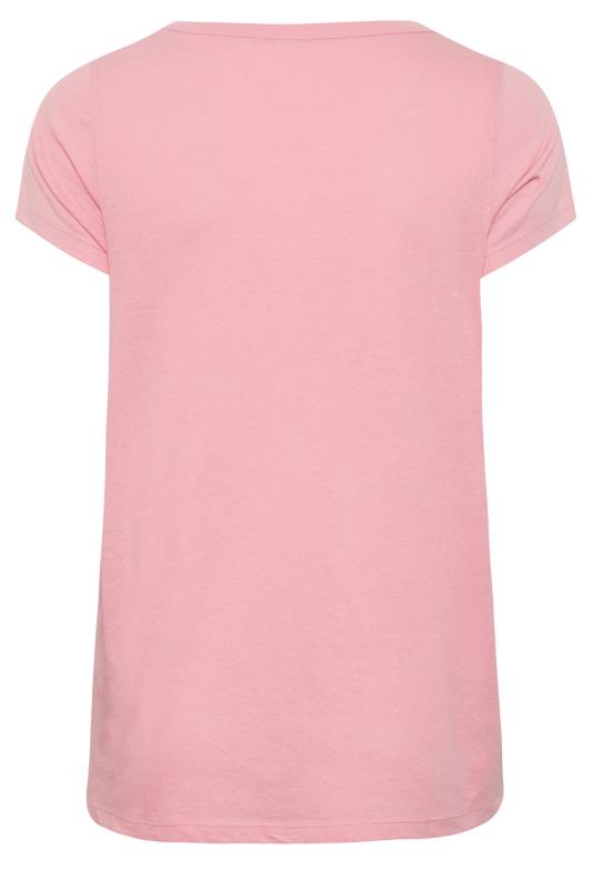 Curve Plus Size Light Pink Essential Short Sleeve T-Shirt | Yours Clothing  6