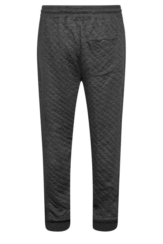 KAM Big & Tall Charcoal Grey Quilted Joggers | BadRhino 5