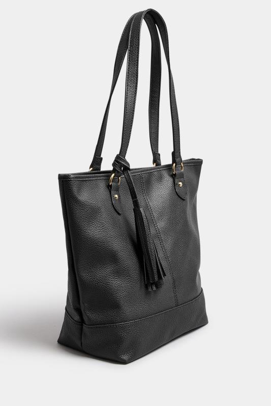 Black Tassel Detail Tote Bag | Yours Clothing 2
