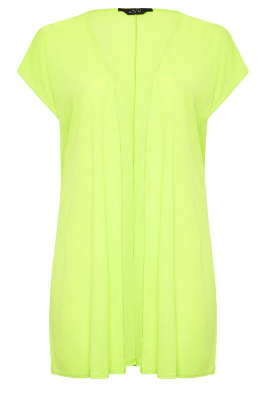 LIMITED COLLECTION Plus Size Lime Green Textured Kimono Cardigan | Yours Clothing 7