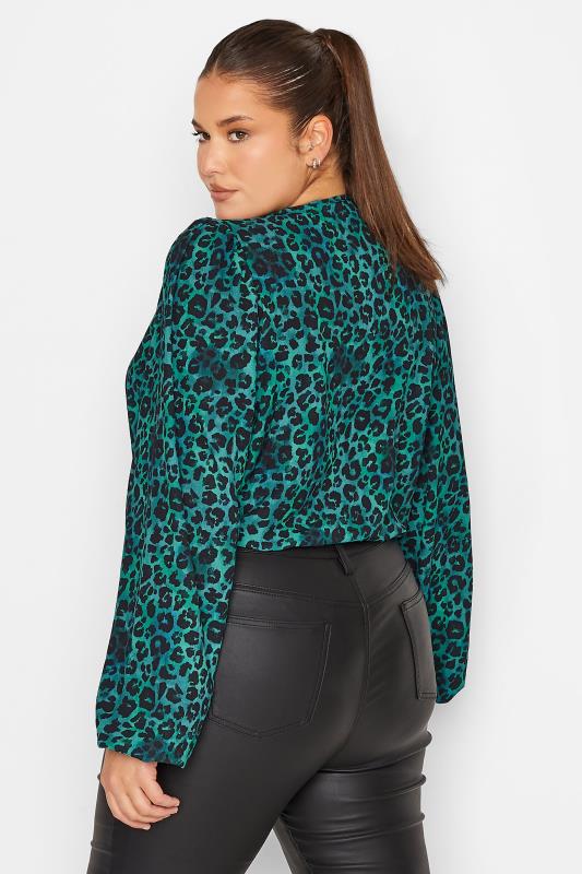 LTS Tall Women's Blue Leopard Print Bodysuit | Long Tall Sally 3