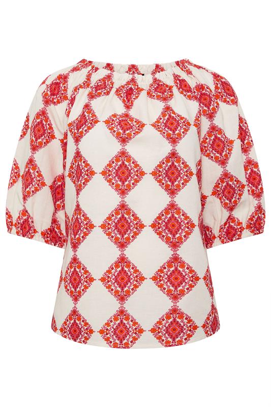 M&Co Ivory White Abstract Tile Print Top | M&Co 6