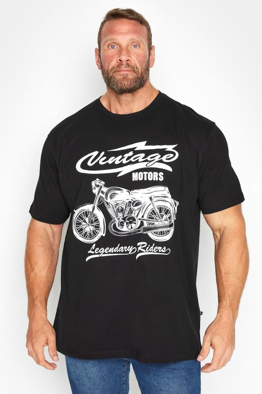 Men's  KAM Big & Tall Black Vintage Motors T-Shirt