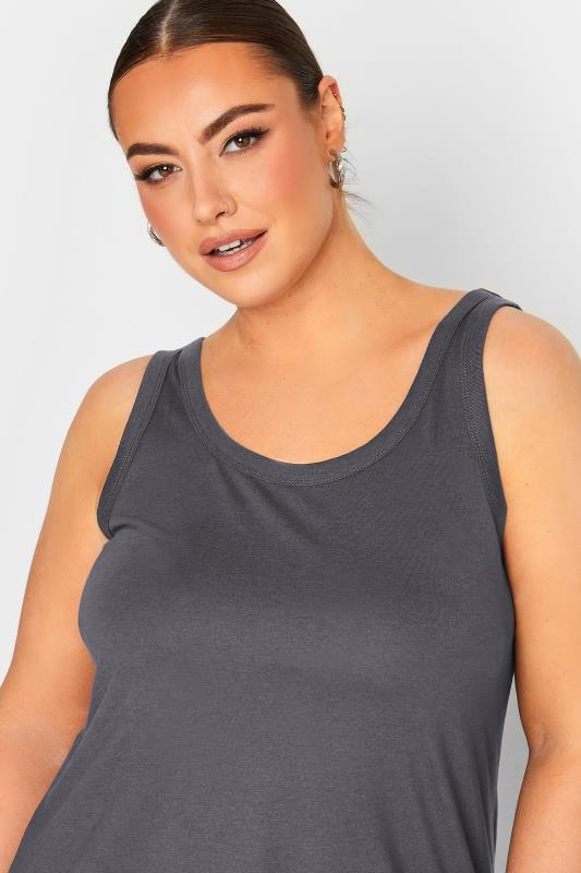 YOURS Plus Size Charcoal Grey Essential Vest Top | Yours Clothing  4