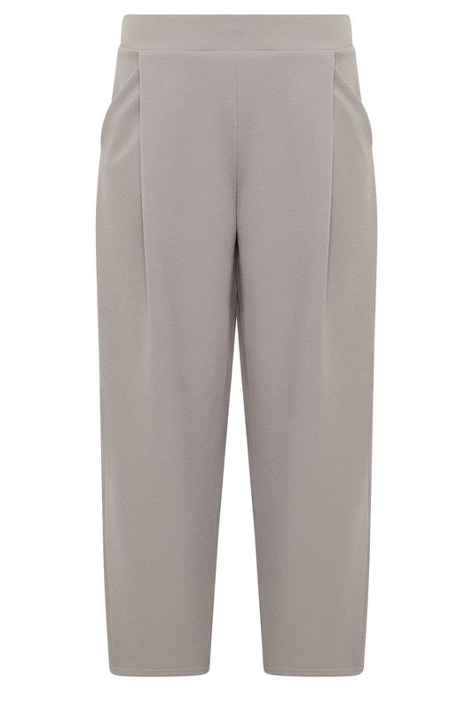PixieGirl Petite Women's Grey Crinkle Barrel Leg Trousers | PixieGirl 5