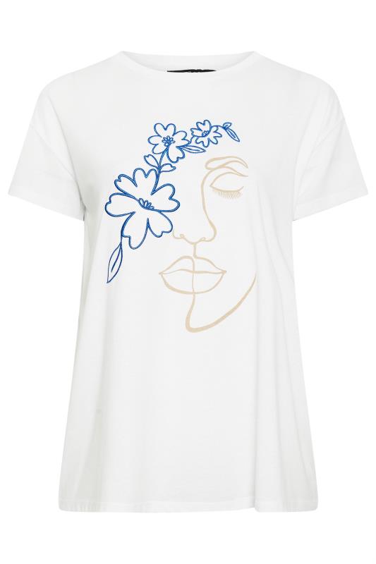YOURS Plus Size White Floral Embroidered T-Shirt | Yours Clothing 6