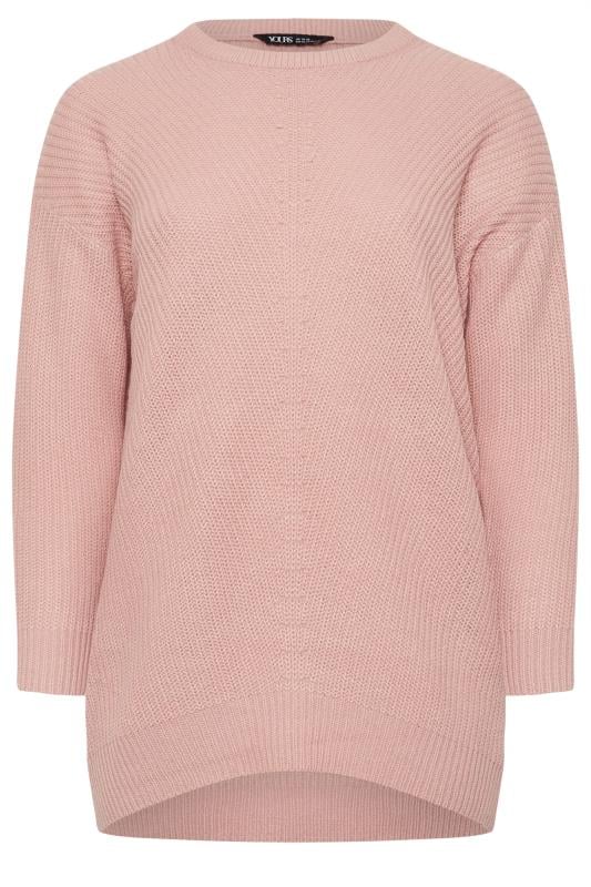 YOURS Plus Size Essential Baby Pink Knitted Jumper | Yours Clothing 5