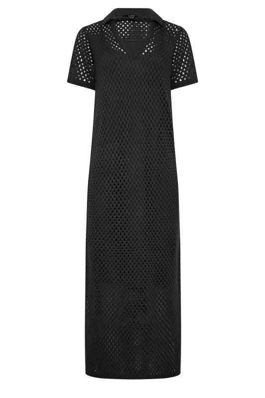 LTS Tall Black Crochet Midaxi Dress | Long Tall Sally  6