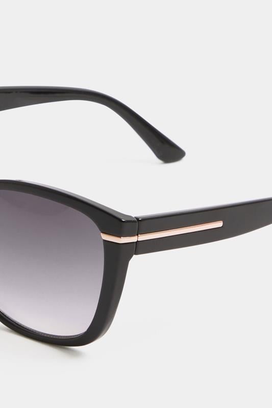 Black Metal Arm Detail Sunglasses | Yours Clothing 4
