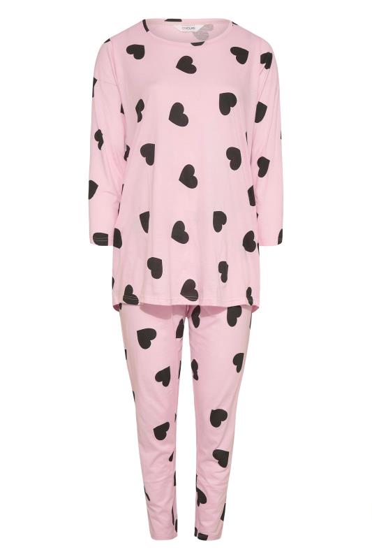 Curve Pink Heart Print Pyjama Set_F.jpg