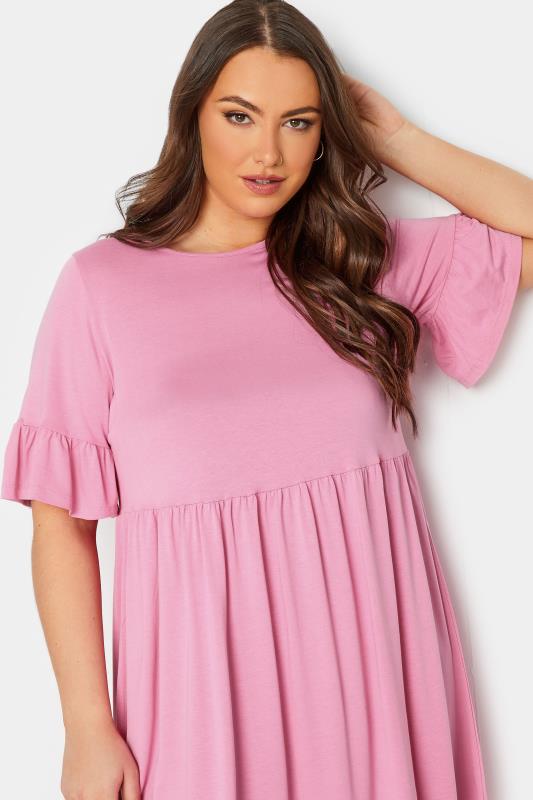 YOURS Plus Size Pink Smock Tunic Dress | Yours Clothing 4