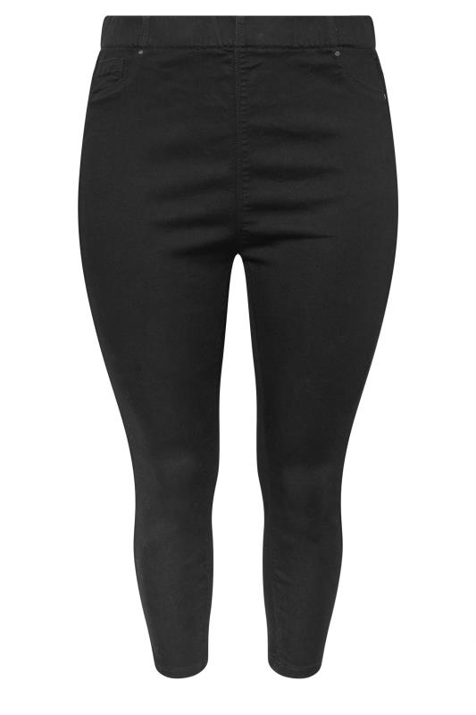Plus Size Black Cropped JENNY Stretch Jeggings | Yours Clothing  5