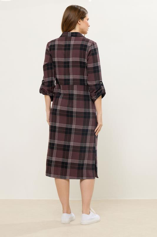 M&Co Brown Check Cotton Shirt Dress | M&Co 2